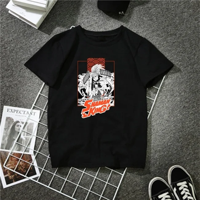 Shaman king для мужчин футболка Camiseta с круглым вырезом на каждый день мужского размера