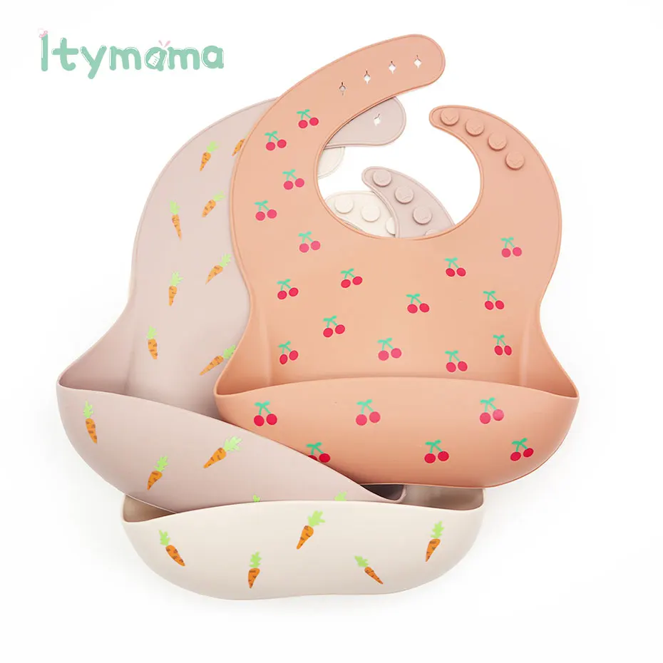 Baby Silicone Bibs Aprons Burp Cloth Saliva-Towel Adjustable Newborn Infant Waterproof