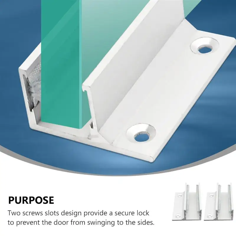2pcs Aluminum Alloy Sliding Glass Door Bottom Floor Guide Practical Stay Roller