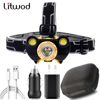 

Xml-t6 Builtin Battery Head Lamp Headlamp Headlight Torch Flashlight Nitecore Led Bulbs Litwod Lithium Ion T6 Usb Rechargeable