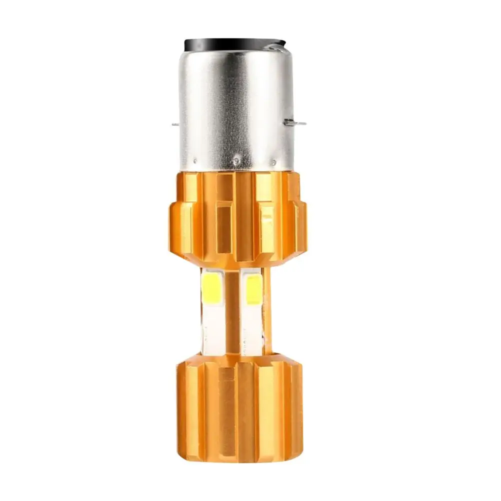 LED Motorcycle Headlights Double Claw H4 Glows on Three Sides Repair and Replace (Golden) |
