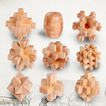 

wooden toys 3D Puzzle handmade vintage lock Luban lock Puzzle puzzle toy Game Toys for Adults/Children Educational Toys gifts