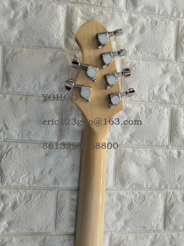 Высокое качество на заказ Желтая гитара ra Пламя клен musicman гитара HH звукосниматели электрогитара, индивидуальные! paypal доступны! M-2