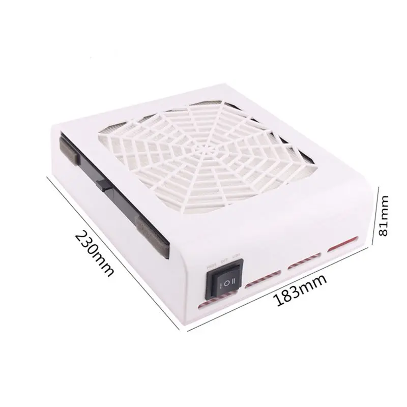 48W Nail Suction Dust Extractor Collector Dust Filter Fan Uv Acrylic Tip Dust Gel Vacuum Cleaner Manicure Pedicure Tool Us Plug