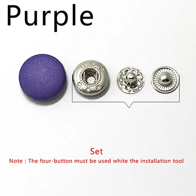 Purple Meetee 50 набор 12/15/18/20/23 мм Пластик кнопки Круглый невидимая застежка-гвоздик кнопка для равномерного пошив одежды «сделай сам» с пряжкой - Цвет: Purple