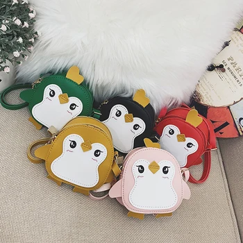 

Cute Penguin Shape Animal Shoulder Bag Clutch Kids Girls Crossbody Leather Mini Bags PU Leather Mini Messenger Bag