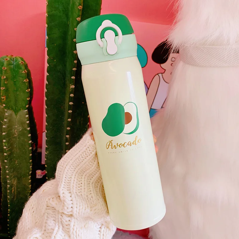 Милая Термокружка с авокадо термос из нержавеющей стали изоляцией портативная