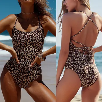 

Swimsuit Woman 2020 Sexy Leopard One Piece Swimwear Female Swimsuit High Cut Leg Bathing Suit For Women Swim Wear Beach Suits