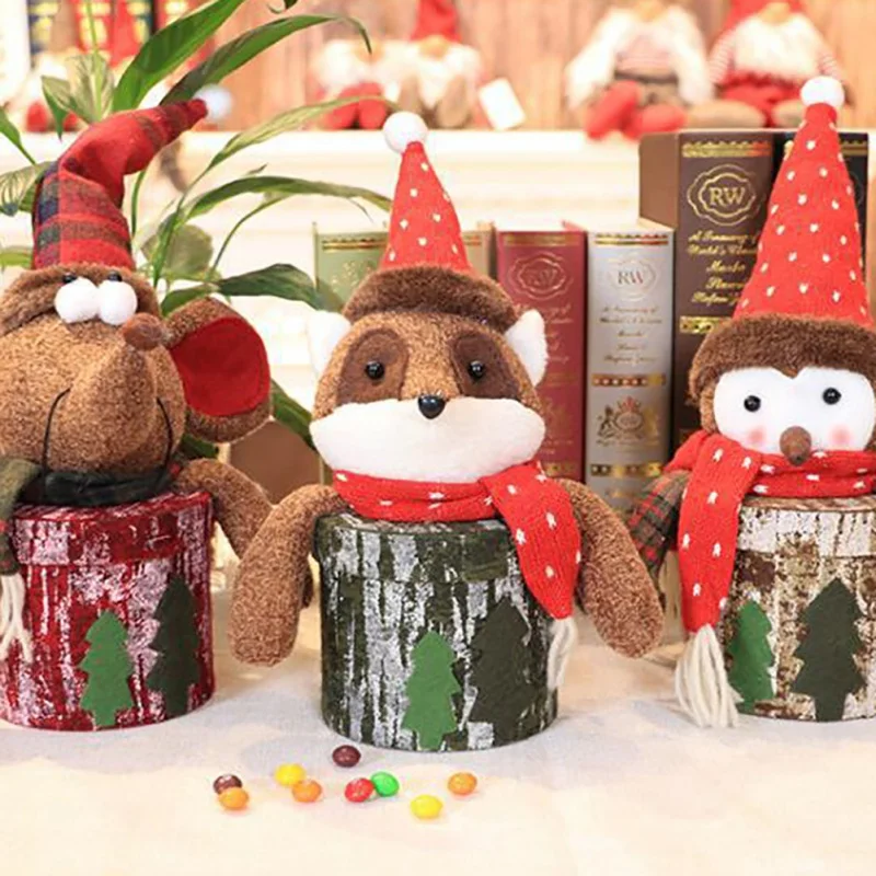 

ImitationLinen Gift Box Wrap Storage Apple Box Creative Christmas Decorations Candy Jar Christmas Apple Box Candy Box Box Gift