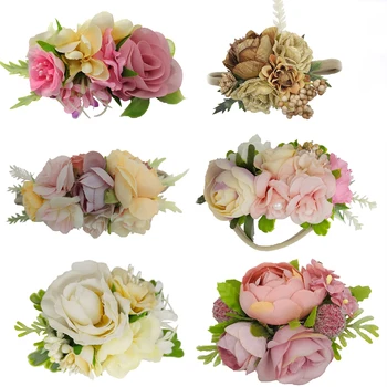 

Dried Flower Hairband Baby Girl Headbands Floral Wreath Princess Newborn Photography Props Infant Headband Baby Hair Accessories