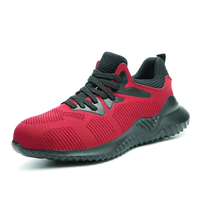

Steel head mesh men's safety shoes, lightweight and breathable men's work shoes, non-slip wearable men's boots rubber sole