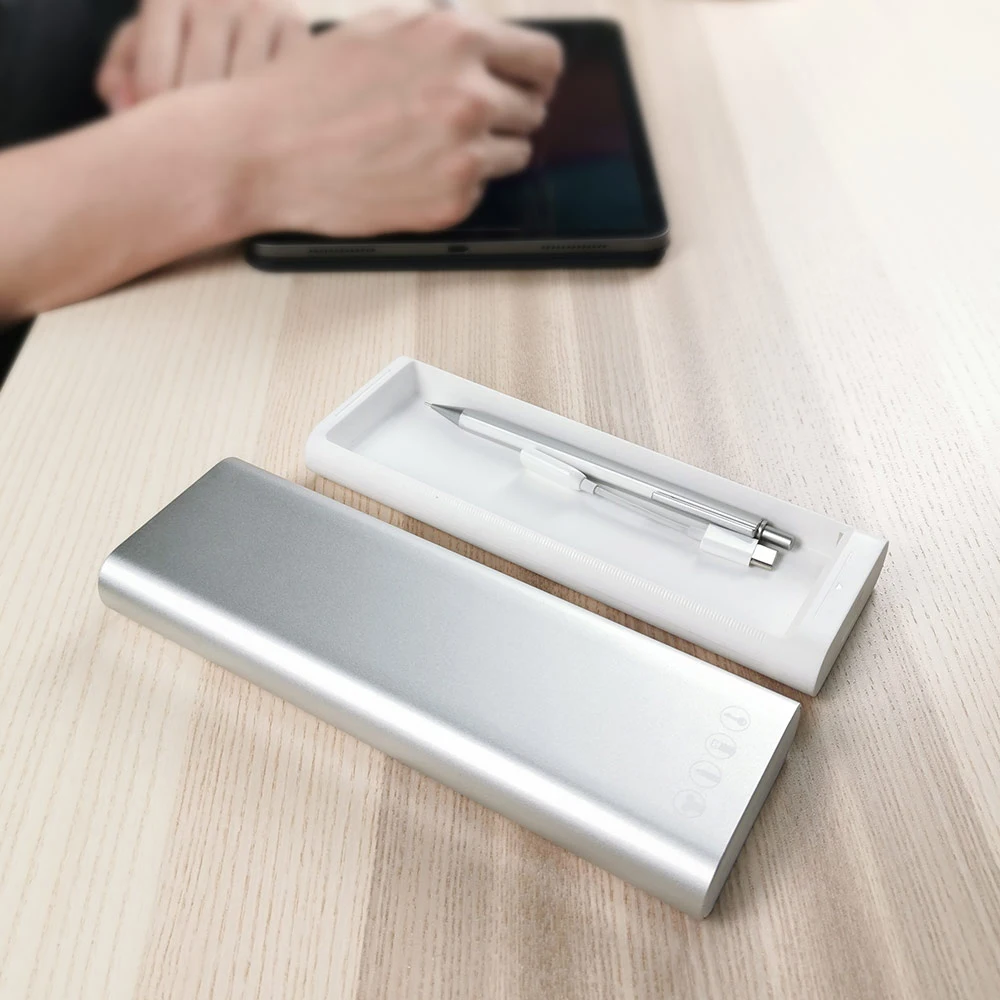 Xiaomi Mijia металлический ящик MIIIW портативный Карандаш Чехол кабель для наушников Органайзер алюминиевый корпус кнопочный переключатель школьный офис
