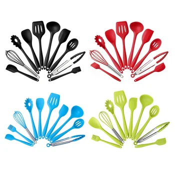

Kitchen Tool Sets Non-Stick Kitchen Multi-functional Spatulas-Silicone & Stainless Steel Kit Pots & Pan 10pcs,