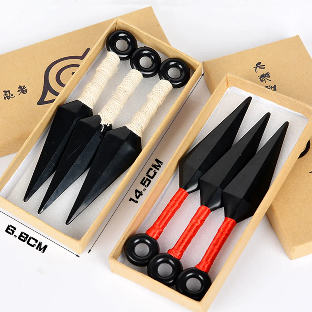Naruto Anime Figures Ninja Uzumaji Kunai Cosplay Props Weapon Plastic Shippuden Knife Toys Action Figurine Sasuke Model Doll