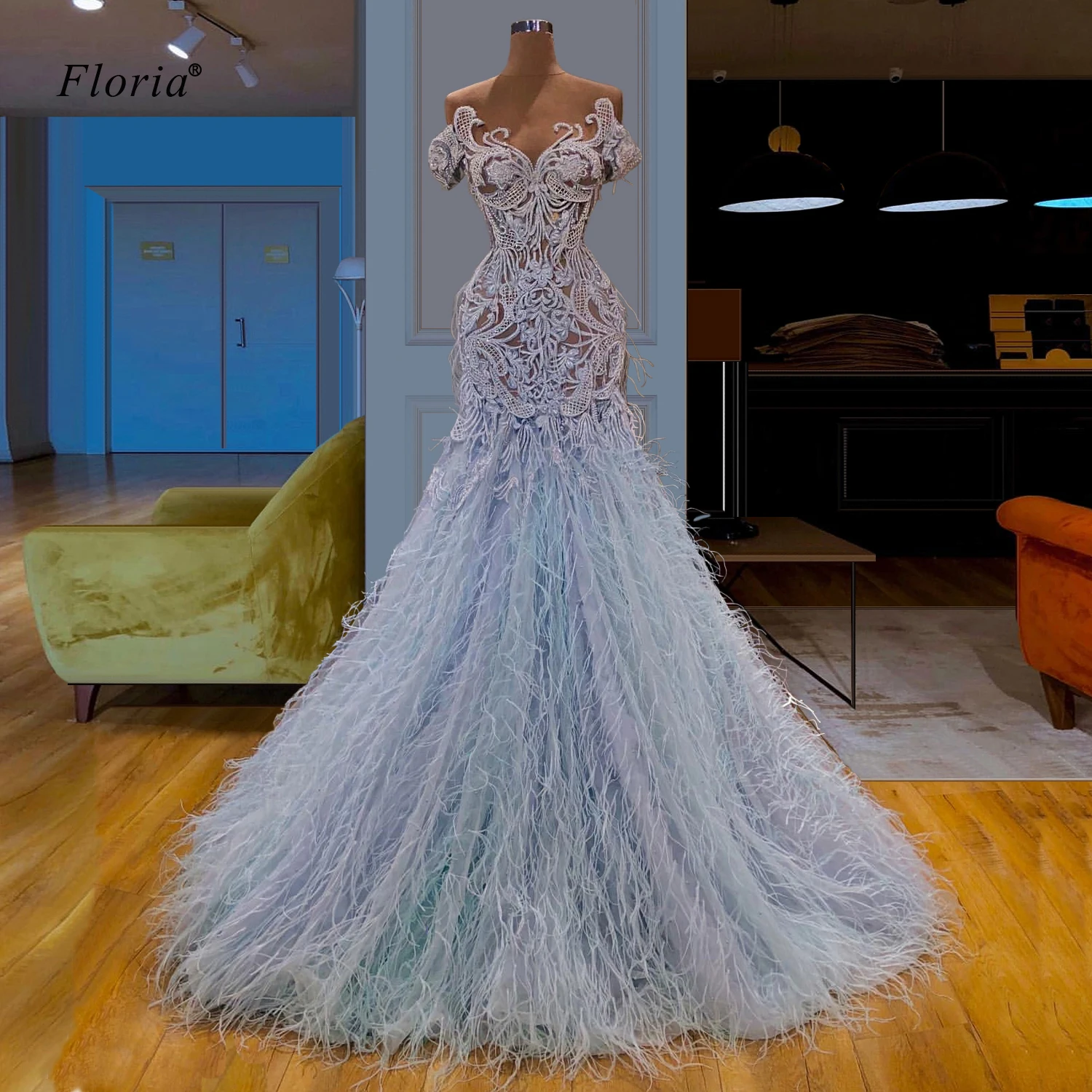 ^*Best Offers Vintage Kant Prom Jurken 2020 Lange Veren Vestido De Festa Kaftan Avondjurken Mermaid Transparante Partij Jassen Aanpassen