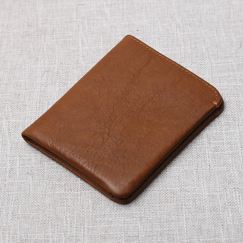 Тонкий мужской бумажник из натуральной кожи повседневный маленький кошелек