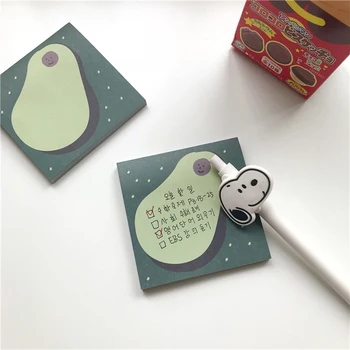 

50 PCS Avocado Paper Computer Planner Stickers Sticky Notes Kawaii Stationery Cute Memo Pad Notepad Office Supplies