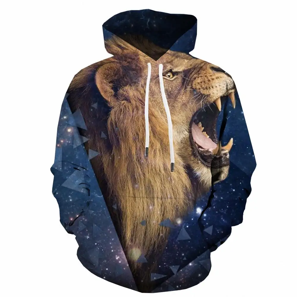 

3d Hoodies Lion Sweatshirts men Animal Hoody Anime Galaxy Hooded Casual Space 3d Printed Long Sleeve Funny Winter Pocket Sexy