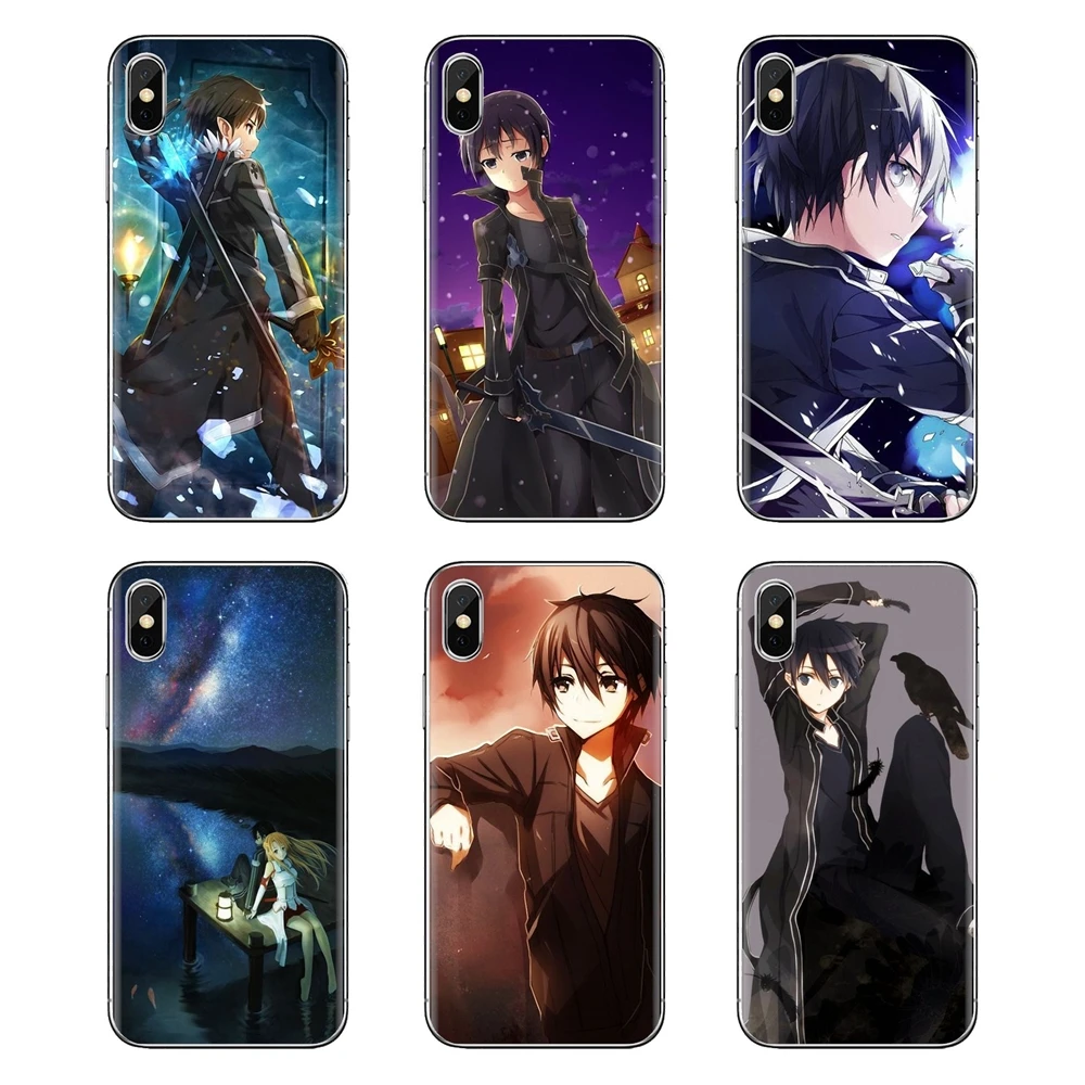 Soft Shell Cases Kirito Sword Art Online SAO Japan For LG Spirit Motorola Moto X4 E4 E5 G5 G5S G6 Z Z2 Z3 G2 G3 C Play Plus Mini |