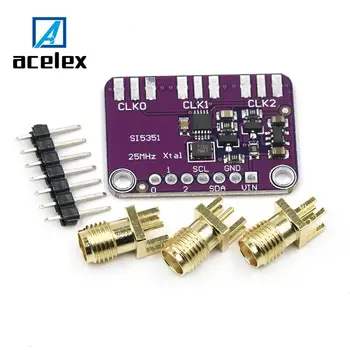 

DC 3V-5V CJMCU-5351 Si5351A Si5351 I2C Clock Generator Breakout Board Module Signal Generator Clock 8KHz-160MHz For Arduino