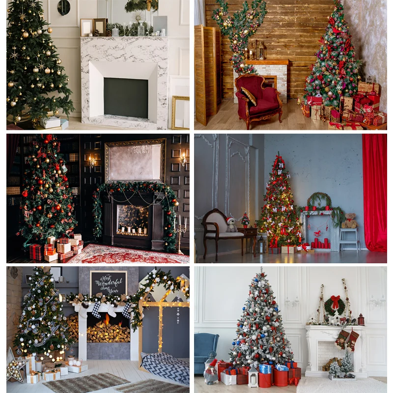

SHUOZHIKE Christmas Photography Backdrops Room Tree Party Baby Portrait Photo Background For Photo Studio Props 20106ZSD-01