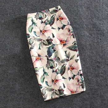 

Women Skirts Print Flowers Casual Skirts Midi Korean Pencil Skirt Faldas Mujer Moda 2020 Plus Size