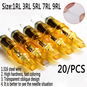 

20 Pcs/Lot Tattoo Cartridge Needles Disposable Semi-Permanent Makeup Eyebrow Tattoo Pen Machine Supply