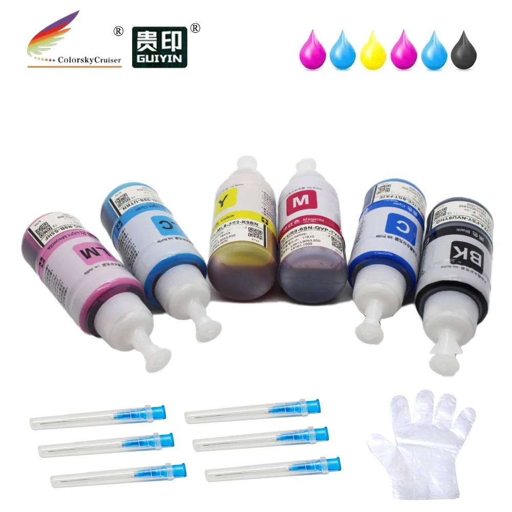 Красящие чернила для Epson T0801 - 806 Stylus Photo PX720WD PX730WD PX800FW PX810FW PX820FWD PX830FWD 6 цветов 70 мл |