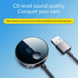 Yunclund – adaptateur USB Bluetooth AUX pour voiture, Kit mains libres, récepteur Audio BT 5.0, transmetteur FM pour téléphone portable 