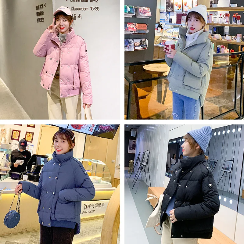 

Winter 2019 New Style Korean-style Loose-Fit Versatile down Jacket Cotton-padded Clothes Junior High School Students Brushed And