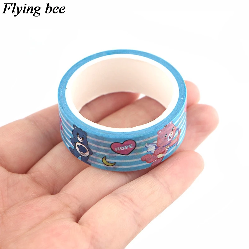 Flyingbee 15 мм X 5 м дети мультфильм милый Васи клейкие ленты уход медведи клейкая лента DIY Скрапбукинг наклейка этикетка маскирующая лента X0613