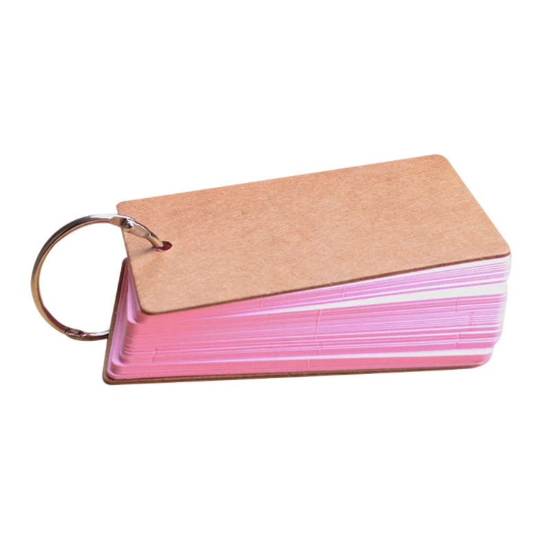 Розовый Portable Buckle Binder Notes Flash Cards Memo Pads DIY Blank Card Stationery PI669 - Цвет: Розовый