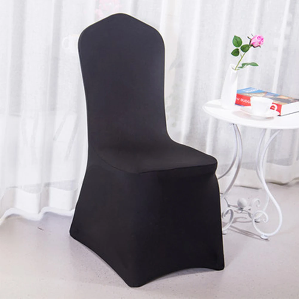 Сплошной цвет чехол для кресла спандекс эластичные Чехлы чехлы на стулья белые для столовой кухни свадьбы банкета отеля