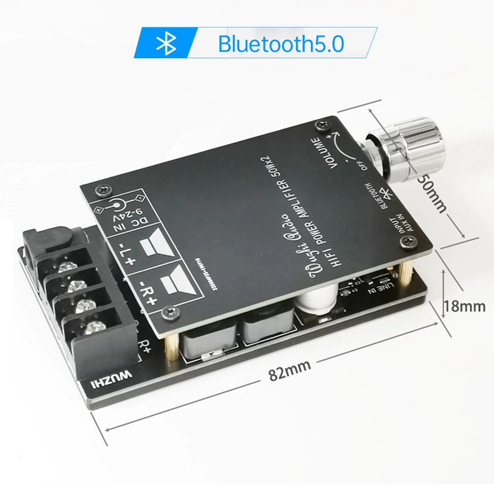 Цифровой усилитель мощности Bluetooth 5 0 50 Вт + TPA3116 аудио для колонок 30 ~ 200 HiFi стерео