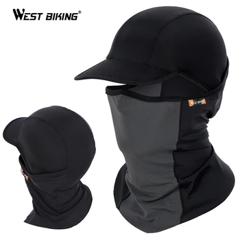 

WEST BIKING Summer Cycling Full Face Mask Hat Skin Cool Ice Silk Breathable UV Protection Sports Mask Camping Hiking Bike Cap