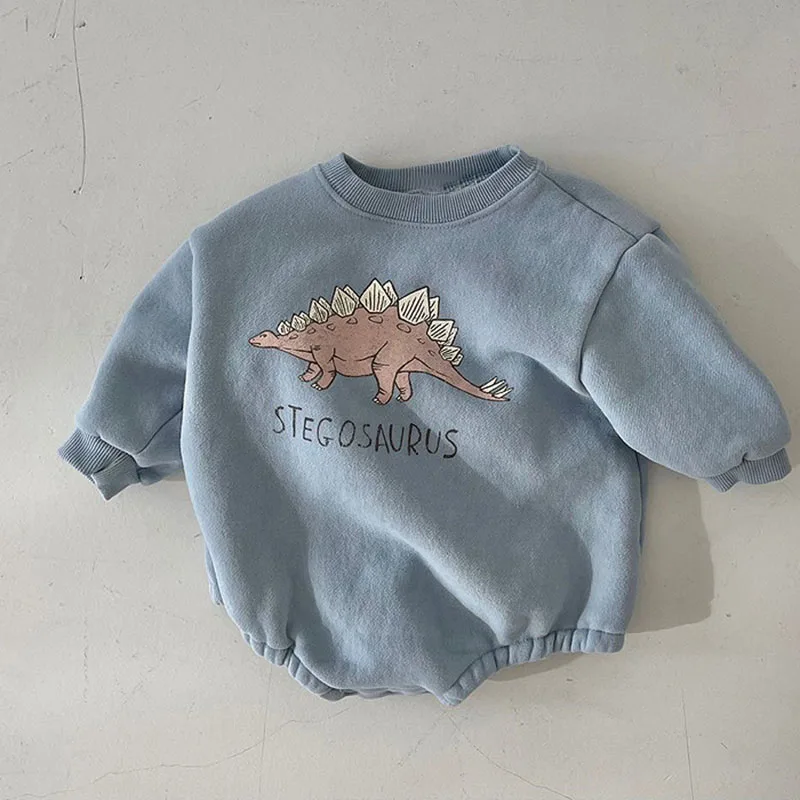 Baby Romper Baby Boy Bodysuits Autumn Baby Bodysuits Dinosaur Toddler One Piece Fleece Bodysuits for Boys Girls