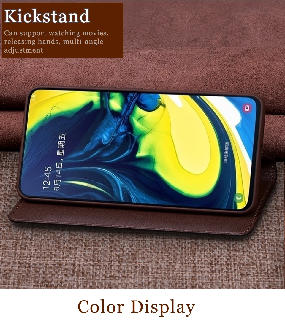 Чехол-книжка из натуральной кожи для samsung Galaxy A20 A40s A50, магнитный чехол для Galaxy A70 A60 A80, кожаный чехол для телефона