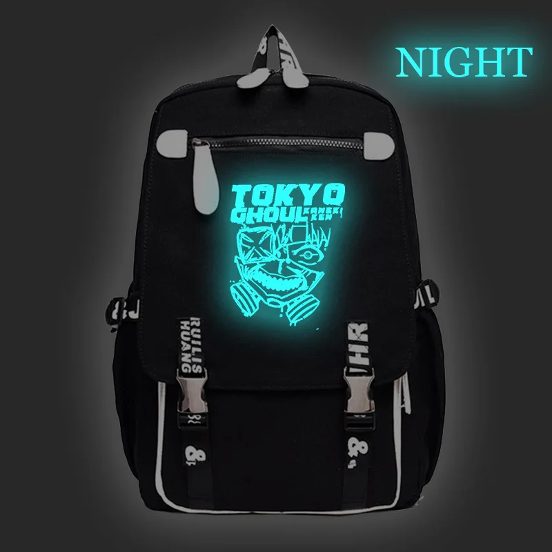Style 1 Tokyo Ghoul Kaneki Ken Anime Designer Backpack Bag Book Bag School Travel Laptop Bags Metal Button Front Zipper Canvas Mochila - Цвет: Style 1