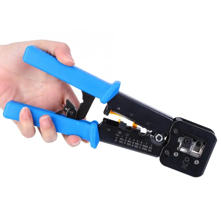 

Multifunctional Network Wire Crimper Cable Stripper Crystal Head Crimping Pliers Tool With PP Non-slip Handle