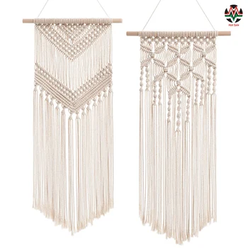 

2 Pcs Macrame Wall Hanging Decor Woven Wall Art Macrame Tapestry Boho Chic Home Decoration for Apartment Bedroom Nursery Gallery