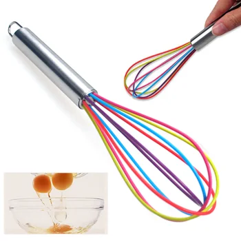 

1PC Egg Beater 10 Inch Tools Hand Shank Stainless Steel Manual Colorful Cooking Rotate Baking Kitchen Whisk Cook Blender