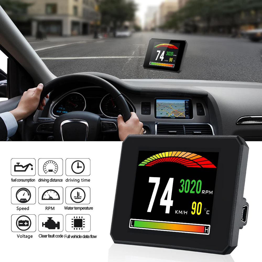 Дисплей на лобовое стекло P16 Автомобильный дисплей OBD2 автомобильный проектор