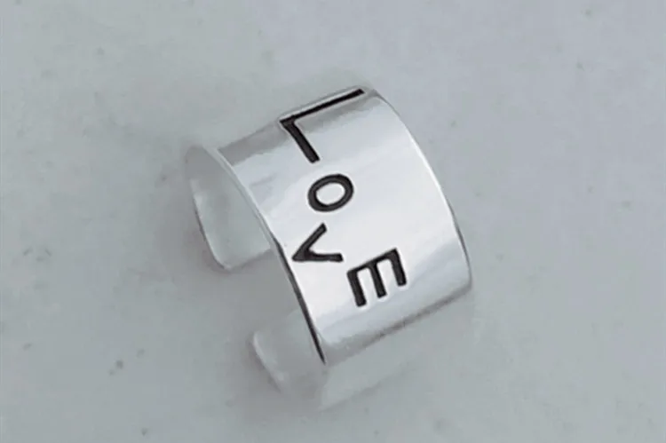ANENJERY, индивидуальное кольцо с надписью "LOVE", 925 пробы, серебряное кольцо с широкой поверхностью для женщин и мужчин, ювелирные изделия, Прямая поставка, S-R496