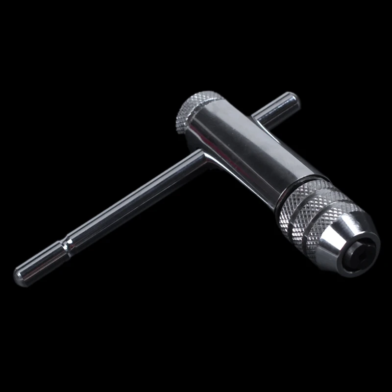 M3-M8 Reversible T Bar Handle Ratchet Wrench Holder for Tap DIE Set Silver