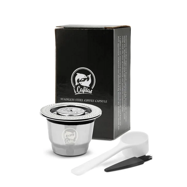 Coffee Capsule Cup Nespresso фильтр для кофе из нержавеющей стали многоразовая перезаправляемая кофейная капсула Satinless трамбовочная ложка прекрасный дизайн Капсульная чашка - Цвет: Coffee Capsule Cup