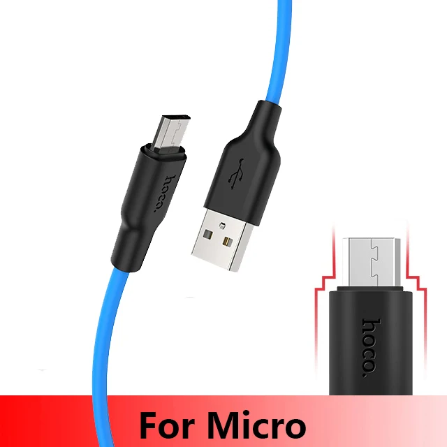 HOCO X21 Plus Мягкий силиконовый USB кабель для iPhone 11 pro max type-C кабель для samsung Xiaomi huawei Micro кабель 2 м 1 м 0,25 м - Цвет: micro cable