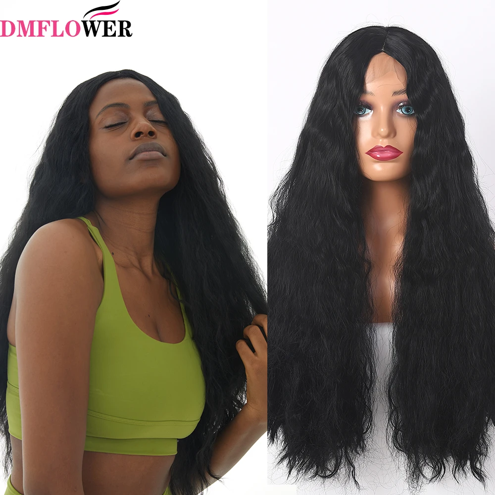 African small curly hair wig lace front wig 150 density black ladies deep wave seamless lace closed wig lucky hair