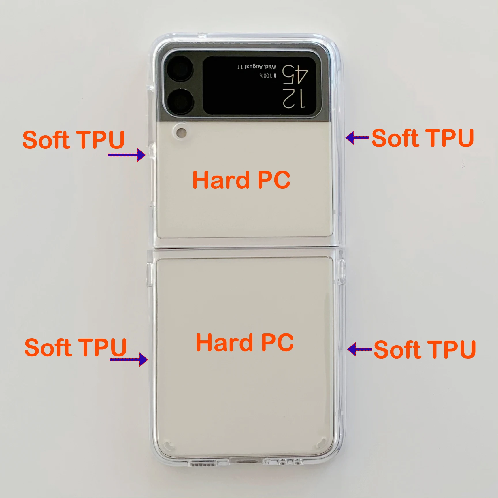 Custodia Trasparente Per Samsung Galaxy Z Flip 3 Soft Tpu + Pc Custodia Protettiva Antideflagrante A Quattro Angoli Per Galaxy Z Flip 3 5G