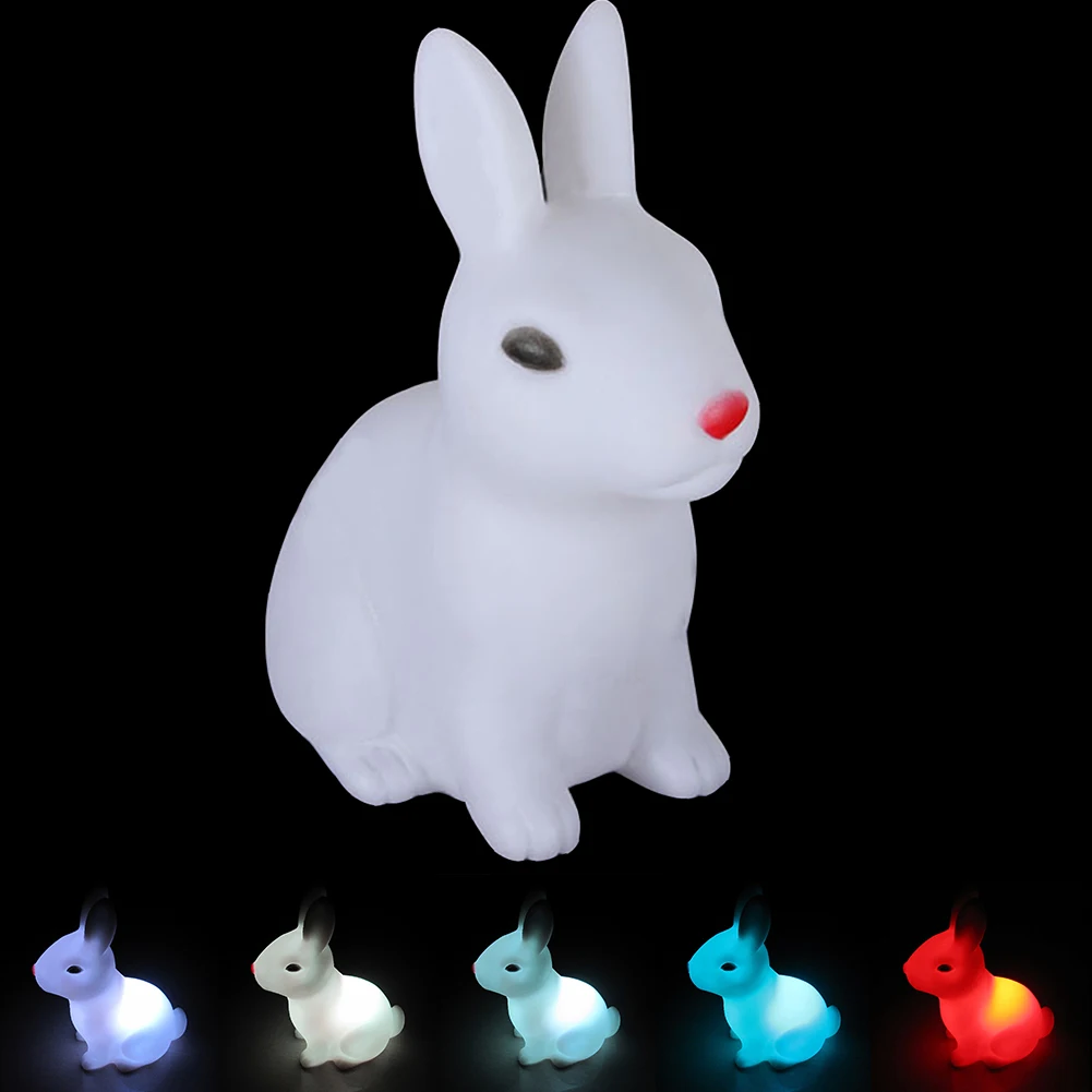 Новое поступление, ПВХ материал, подарок для детей, игрушка, светодиодный ночник, маленькая лампа «кролик», изменение цвета