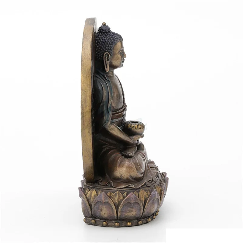Китайский стиль креативная статуя Будды Amitabha Художественная Скульптура изделия из смолы украшения для дома подарок на день рождения R3214